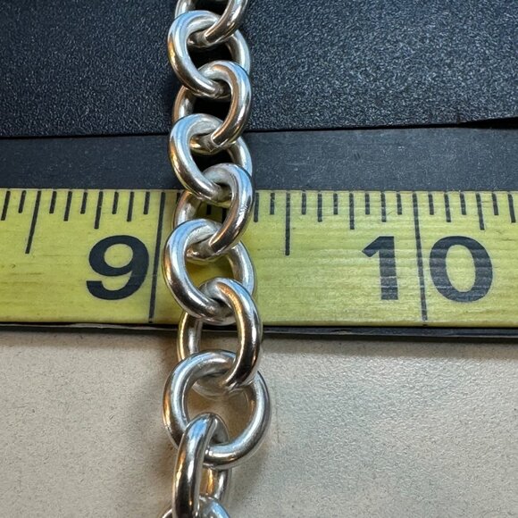 VTG Sterling Silver 925 Round Link Chain Bracelet Lobster Claw Clasp Size 7.5'' - Picture 8 of 9